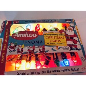 Vintage Amico by Noma 15 Indoor String Christmas Lights Catalog No. 2515